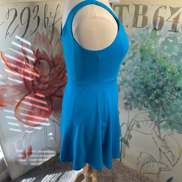 NWT•Express Fit & Flare Turquoise Tank Dress - Picture 4 of 9